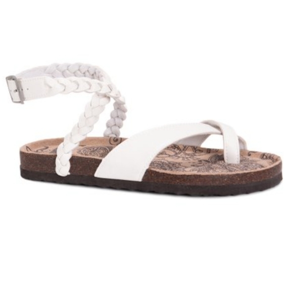 Muk Luks Shoes - Muk Luks Estelle White Ankle Strap Sandal Model 16466102 Size 10